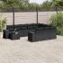 Set canapele de grădină cu perne, 11 piese, negru, poliratan GartenMobel Dekor