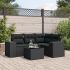 Set mobilier de grădină cu perne, 5 piese, negru, poliratan GartenMobel Dekor