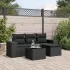 Set mobilier de grădină cu perne, 5 piese, negru, poliratan GartenMobel Dekor