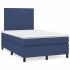 Pat box spring cu saltea, albastru, 80x200 cm, textil GartenMobel Dekor