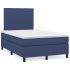 Pat box spring cu saltea, albastru, 200x200 cm, textil GartenMobel Dekor