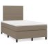 Pat box spring cu saltea, maro închis, 120x190 cm, textil GartenMobel Dekor