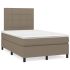 Pat box spring cu saltea, maro închis, 120x190 cm, textil GartenMobel Dekor