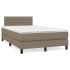 Pat continental cu saltea, gri taupe, 180x200 cm, textil GartenMobel Dekor