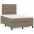 Pat box spring cu saltea, gri taupe, 80x200 cm, textil GartenMobel Dekor