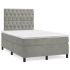 Pat box spring cu saltea, albastru închis, 120x190 cm, catifea GartenMobel Dekor