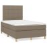 Pat box spring cu saltea, gri taupe, 80x200 cm, textil GartenMobel Dekor