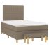 Pat box spring cu saltea, gri taupe, 160x200 cm material textil GartenMobel Dekor