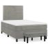 Pat box spring cu saltea, gri deschis, 140x190 cm, catifea GartenMobel Dekor
