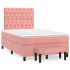 Pat box spring cu saltea, gri închis, 120x190 cm, catifea GartenMobel Dekor