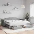 Pat de zi cu extensie și sertare, gri deschis 100x200 cm textil GartenMobel Dekor
