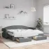 Pat de zi cu extensie și sertare, gri închis, 100x200 cm textil GartenMobel Dekor