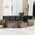 Set canapele de grădină cu perne, 7 piese, negru, poliratan GartenMobel Dekor