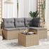 Set mobilier de grădină cu perne, 5 piese, negru, poliratan GartenMobel Dekor