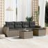 Set mobilier de grădină cu perne, 6 piese, negru, poliratan GartenMobel Dekor
