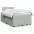Pat box spring cu saltea, gri deschis, 200x200 cm, catifea GartenMobel Dekor