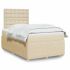 Pat box spring cu saltea, crem, 90x190 cm, textil GartenMobel Dekor