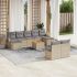 Set canapele de grădină cu perne, 10 piese, negru, poliratan GartenMobel Dekor