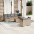 Set mobilier de grădină cu perne, 10 piese, gri, poliratan GartenMobel Dekor
