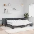 Pat de zi cu extensie și saltele, gri închis 90x200 cm catifea GartenMobel Dekor