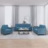 Set de canapele, 3 piese, cu perne, gri deschis, catifea GartenMobel Dekor