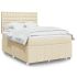Pat box spring cu saltea, crem, 90x200 cm, textil GartenMobel Dekor