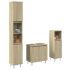 Set mobilier de baie, 3 piese, gri beton, lemn compozit GartenMobel Dekor
