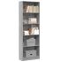 Bibliotecă, gri beton, 60x24x176 cm, lemn prelucrat GartenMobel Dekor
