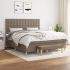 Pat box spring cu saltea, gri taupe, 140x200 cm, textil GartenMobel Dekor