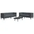 Set canapele Chesterfield cu perne rulou, 2 piese, gri, catifea GartenMobel Dekor