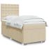 Pat box spring cu saltea, gri taupe, 80x200 cm, textil GartenMobel Dekor