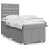 Pat box spring cu saltea, gri taupe, 90x200 cm, textil GartenMobel Dekor