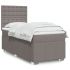 Pat box spring cu saltea, gri taupe, 160x200 cm material textil GartenMobel Dekor
