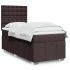 Pat box spring cu saltea, gri taupe, 100x200 cm, textil GartenMobel Dekor