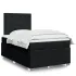 Pat box spring cu saltea, negru, 120x190 cm, catifea GartenMobel Dekor