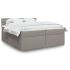 Pat box spring cu saltea, gri taupe, 160x200 cm material textil GartenMobel Dekor