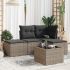 Set mobilier de grădină cu perne, 5 piese, negru, poliratan GartenMobel Dekor