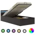 Cadru pat hidraulic LED cappuccino 90x200 cm piele ecologică  GartenMobel Dekor