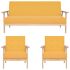 Set de canapele, 3 piese, albastru, material textil GartenMobel Dekor
