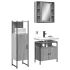 Set dulapuri de baie, 3 piese, negru, lemn prelucrat GartenMobel Dekor