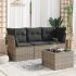 Set mobilier de grădină cu perne, 4 piese, negru, poliratan GartenMobel Dekor