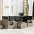 Set canapele de grădină, 7 piese, cu perne, bej, poliratan GartenMobel Dekor