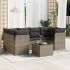 Set canapele de grădină cu perne, 7 piese, negru, poliratan GartenMobel Dekor