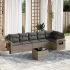 Set canapele de grădină cu perne, 7 piese, negru, poliratan GartenMobel Dekor