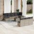 Set canapele de grădină cu perne, 11 piese, negru, poliratan GartenMobel Dekor