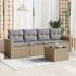 Set mobilier de grădină cu perne, 5 piese, negru, poliratan GartenMobel Dekor