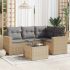 Set mobilier de grădină cu perne, 5 piese, negru, poliratan GartenMobel Dekor