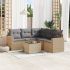 Set mobilier de grădină cu perne, 6 piese, negru, poliratan GartenMobel Dekor