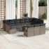 Set mobilier de grădină cu perne, 14 piese, negru, poliratan GartenMobel Dekor