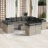 Set mobilier de grădină cu perne, 14 piese, negru, poliratan GartenMobel Dekor